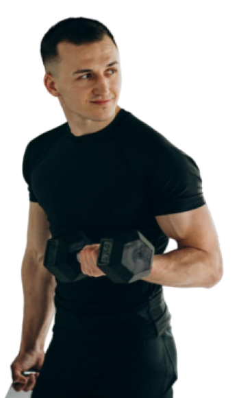 man lifting dumbbell
